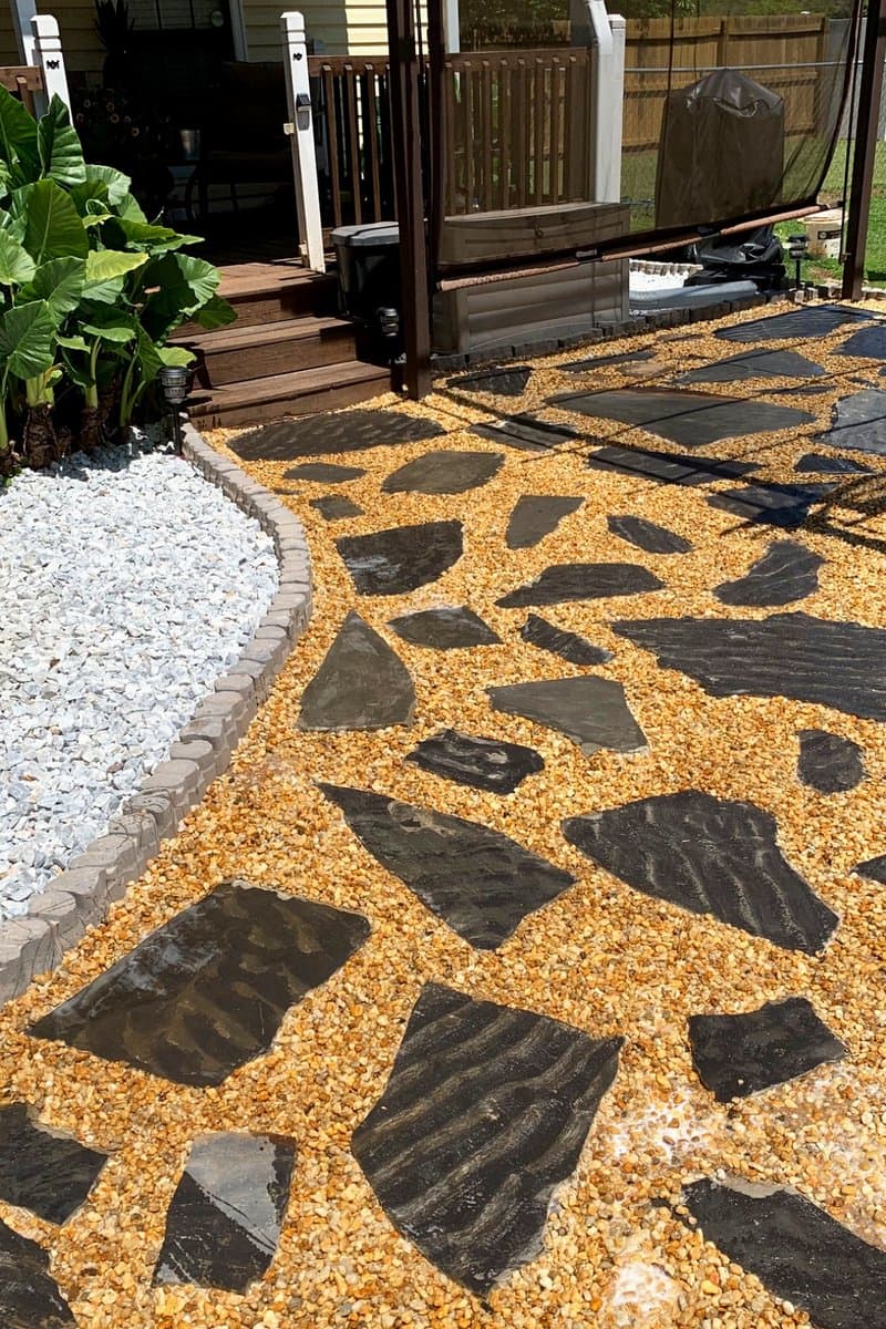 Natural stone paver walkway installation — Arrowhead Outdoors Co.