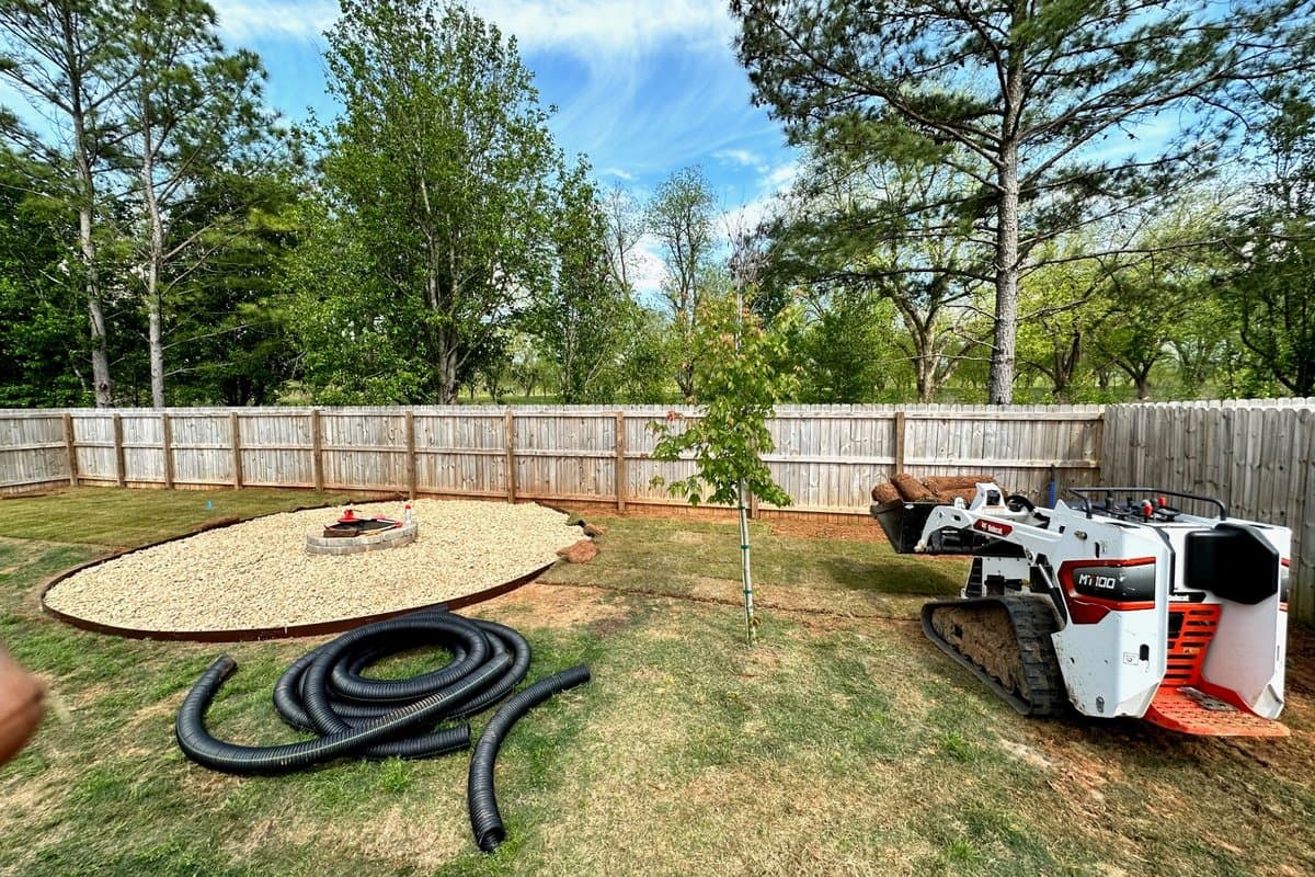 Completed fire pit area installation — Arrowhead Outdoors Co.